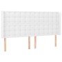 Headboard with white synthetic leather ears 163x16x118/128 cm by vidaXL, Headboards and footboards - Ref: Foro24-3119677, Pri...