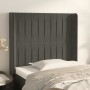 Cabecero con orejas de terciopelo gris oscuro 93x16x118/128 cm de vidaXL, Cabeceros y pies de cama - Ref: Foro24-3119855, Pre...