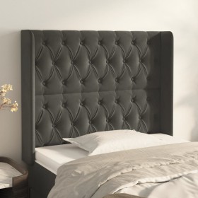 Cabecero con orejas de terciopelo gris oscuro 103x16x118/128 cm de vidaXL, Cabeceros y pies de cama - Ref: Foro24-3119959, Pr...