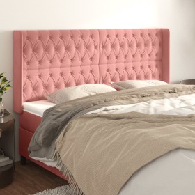 Headboard with pink velvet ears 203x16x118/128 cm by vidaXL, Headboards and footboards - Ref: Foro24-3119987, Price: 177,99 €...