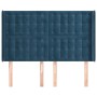 Headboard with dark blue velvet ears 147x16x118/128 cm by vidaXL, Headboards and footboards - Ref: Foro24-3120066, Price: 129...