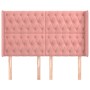 Headboard with pink velvet ears 163x16x118/128 cm by vidaXL, Headboards and footboards - Ref: Foro24-3119975, Price: 166,41 €...