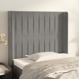 Headboard with light gray velvet ears 103x16x118/128 cm by vidaXL, Headboards and footboards - Ref: Foro24-3119860, Price: 70...