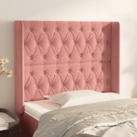 Headboard with pink velvet ears 103x16x118/128 cm by vidaXL, Headboards and footboards - Ref: Foro24-3119963, Price: 99,09 €,...