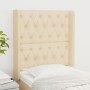 Headboard with cream fabric ears 83x16x118/128 cm by vidaXL, Headboards and footboards - Ref: Foro24-3119895, Price: 89,79 €,...