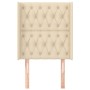 Headboard with cream fabric ears 83x16x118/128 cm by vidaXL, Headboards and footboards - Ref: Foro24-3119895, Price: 89,79 €,...