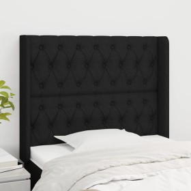 Cabecero con orejas de tela negro 93x16x118/128 cm de vidaXL, Cabeceros y pies de cama - Ref: Foro24-3119900, Precio: 92,99 €...