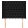 Cabecero con orejas de tela negro 93x16x118/128 cm de vidaXL, Cabeceros y pies de cama - Ref: Foro24-3119900, Precio: 98,02 €...