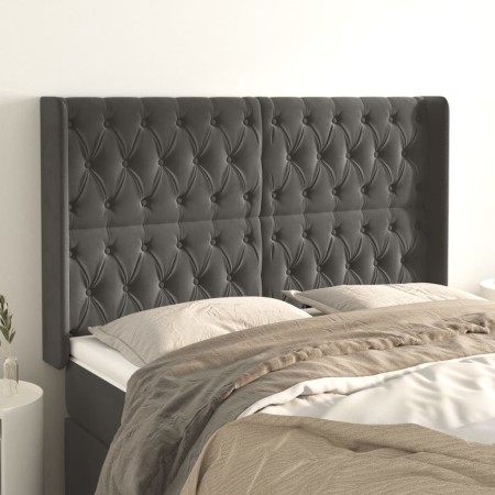 Headboard with dark gray velvet ears 147x16x118/128 cm by vidaXL, Headboards and footboards - Ref: Foro24-3119965, Price: 185...