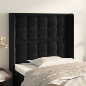 Cabecero con orejas de terciopelo negro 83x16x118/128 cm de vidaXL, Cabeceros y pies de cama - Ref: Foro24-3120046, Precio: 8...