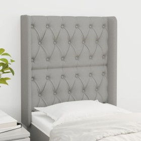 Headboard with light gray fabric ears 83x16x118/128 cm by vidaXL, Headboards and footboards - Ref: Foro24-3119890, Price: 88,...