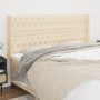 Headboard with cream fabric ears 183x16x118/128 cm by vidaXL, Headboards and footboards - Ref: Foro24-3119935, Price: 166,10 ...