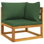 Garden furniture set 5 pieces solid wood and green cushions by vidaXL, Garden sets - Ref: Foro24-3155309, Price: 443,99 €, Di...