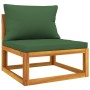 Garden furniture set 5 pieces solid wood and green cushions by vidaXL, Garden sets - Ref: Foro24-3155309, Price: 443,99 €, Di...