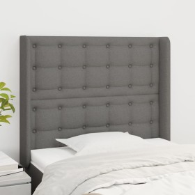 Cabecero con orejas de tela gris oscuro 93x16x118/128 cm de vidaXL, Cabeceros y pies de cama - Ref: Foro24-3119997, Precio: 6...