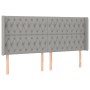 Headboard with light gray fabric ears 183x16x118/128 cm by vidaXL, Headboards and footboards - Ref: Foro24-3119930, Price: 16...