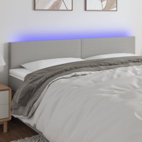 Cabecero con LED de tela gris claro 200x5x78/88 cm de vidaXL, Cabeceros y pies de cama - Ref: Foro24-3121354, Precio: 73,98 €...