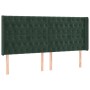 Headboard with dark green velvet ears 203x16x118/128cm by vidaXL, Headboards and footboards - Ref: Foro24-3119985, Price: 173...