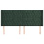 Headboard with dark green velvet ears 203x16x118/128cm by vidaXL, Headboards and footboards - Ref: Foro24-3119985, Price: 173...