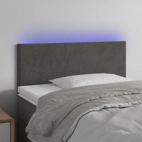 Dark gray velvet headboard with LED 90x5x78/88 cm by vidaXL, Headboards and footboards - Ref: Foro24-3121369, Price: 49,66 €,...