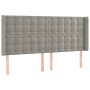 Headboard with light gray velvet ears 183x16x118/128 cm by vidaXL, Headboards and footboards - Ref: Foro24-3120074, Price: 13...