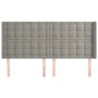 Headboard with light gray velvet ears 183x16x118/128 cm by vidaXL, Headboards and footboards - Ref: Foro24-3120074, Price: 13...