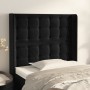 Cabecero con orejas de terciopelo negro 103x16x118/128 cm de vidaXL, Cabeceros y pies de cama - Ref: Foro24-3120058, Precio: ...