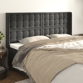 Cabecero con orejas de terciopelo gris oscuro 163x16x118/128 cm de vidaXL, Cabeceros y pies de cama - Ref: Foro24-3120069, Pr...