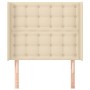 Headboard with cream fabric ears 93x16x118/128 cm by vidaXL, Headboards and footboards - Ref: Foro24-3120001, Price: 78,43 €,...