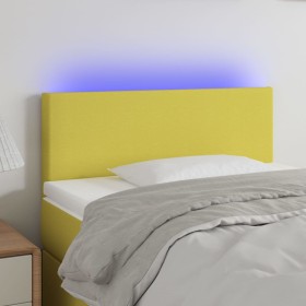 Green fabric headboard with LED 100x5x78/88 cm by vidaXL, Headboards and footboards - Ref: Foro24-3121329, Price: 42,99 €, Di...