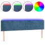 Dark blue velvet LED headboard 200x5x78/88 cm by vidaXL, Headboards and footboards - Ref: Foro24-3121402, Price: 73,27 €, Dis...