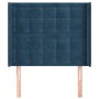 Headboard with dark blue velvet ears 83x16x118/128 cm by vidaXL, Headboards and footboards - Ref: Foro24-3120048, Price: 78,9...