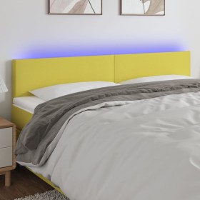 Headboard with LED in green fabric 200x5x78/88 cm by vidaXL, Headboards and footboards - Ref: Foro24-3121361, Price: 67,99 €,...