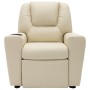 Children's Recliner Cream White Synthetic Leather by vidaXL, Chairs and high chairs for children - Ref: Foro24-324042, Price:...