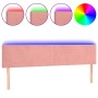 Cabecero con LED de terciopelo rosa 160x5x78/88 cm de vidaXL, Cabeceros y pies de cama - Ref: Foro24-3121391, Precio: 63,99 €...