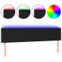 Cabecero con LED de tela negro 200x5x78/88 cm de vidaXL, Cabeceros y pies de cama - Ref: Foro24-3121356, Precio: 65,29 €, Des...