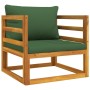 7-piece solid wood garden furniture set with green cushions. by vidaXL, Garden sets - Ref: Foro24-3155313, Price: 723,50 €, D...