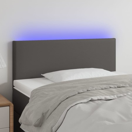 Headboard with LED gray synthetic leather 80x5x78/88 cm by vidaXL, Headboards and footboards - Ref: Foro24-3121408, Price: 47...