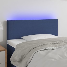 Kopfteil aus blauem Stoff mit LED 90x5x78/88 cm von vidaXL, Kopf- und Fußteile - Ref: Foro24-3121320, Preis: 48,05 €, Rabatt: %