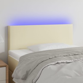 Cabecero con LED cuero sintético color crema 100x5x78/88 cm de vidaXL, Cabeceros y pies de cama - Ref: Foro24-3121418, Precio...