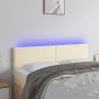 Cabecero con LED cuero sintético color crema 144x5x78/88 cm de vidaXL, Cabeceros y pies de cama - Ref: Foro24-3121424, Precio...