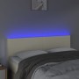 Cabecero con LED cuero sintético color crema 144x5x78/88 cm de vidaXL, Cabeceros y pies de cama - Ref: Foro24-3121424, Precio...