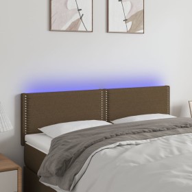 Kopfteil mit LED aus dunkelbraunem Stoff 144x5x78/88 cm von vidaXL, Kopf- und Fußteile - Ref: Foro24-3121473, Preis: 67,99 €,...