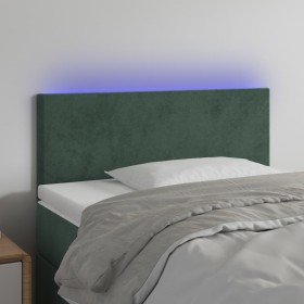 Dark green velvet LED headboard 80x5x78/88 cm by vidaXL, Headboards and footboards - Ref: Foro24-3121365, Price: 45,99 €, Dis...