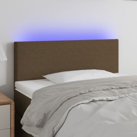 Kopfteil aus dunkelbraunem Stoff mit LED 100x5x78/88 cm von vidaXL, Kopf- und Fußteile - Ref: Foro24-3121325, Preis: 50,14 €,...