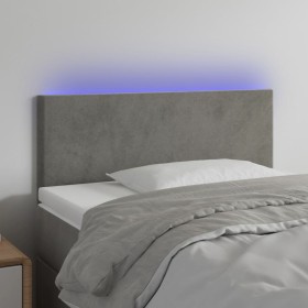 Hellgraues Samtkopfteil mit LED 90x5x78/88 cm von vidaXL, Kopf- und Fußteile - Ref: Foro24-3121368, Preis: 49,63 €, Rabatt: %