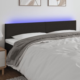 Kopfteil aus schwarzem Stoff mit LED 180x5x78/88 cm von vidaXL, Kopf- und Fußteile - Ref: Foro24-3121348, Preis: 71,66 €, Rab...