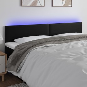 Cabecero con LED cuero sintético negro 160x5x78/88 cm de vidaXL, Cabeceros y pies de cama - Ref: Foro24-3121428, Precio: 65,0...