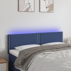 Cabecero con LED de tela azul 144x5x78/88 cm de vidaXL, Cabeceros y pies de cama - Ref: Foro24-3121476, Precio: 68,99 €, Desc...