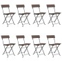 Folding cafeteria chairs 8 units steel and brown synthetic rattan by vidaXL, Garden chairs - Ref: Foro24-3152117, Price: 316,...